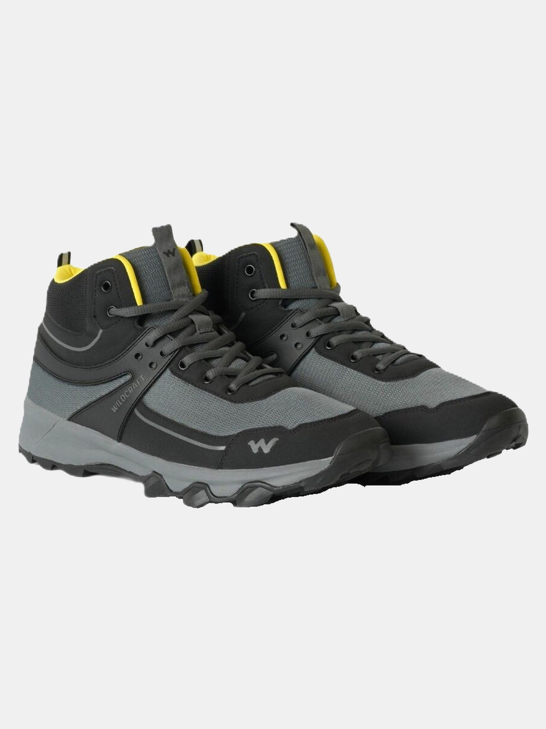 Image of Wildcraft Men Outdoor Casual Shoes, Grey Black Yellow, 11 Outdoors For Men