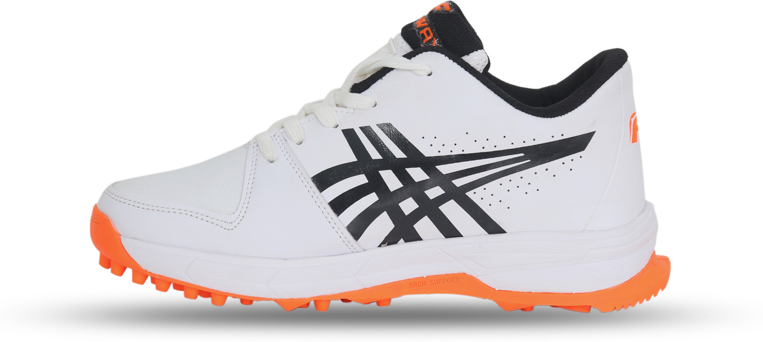 Image of Fitway 1900 PK GEL Cricket Shoes For Unisex (Orange, White, 6)