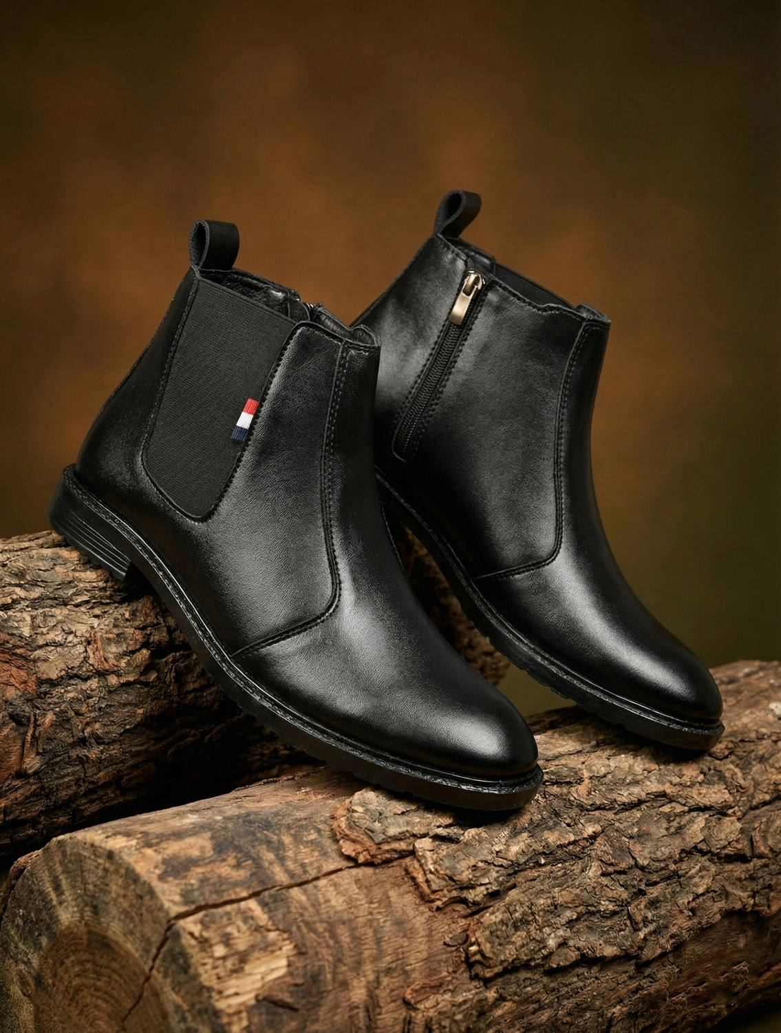 Image of EVICTA synthetic Leather Lightweaight Trendy Walking zip chalsea boot Boots For Men