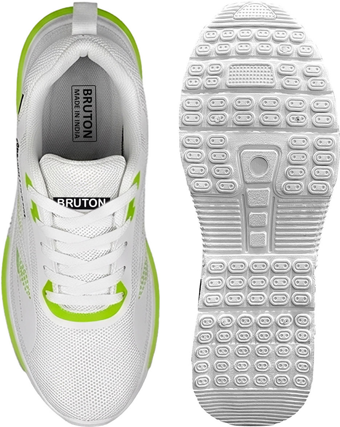 Image of BRUTON NeoFast-550 Loafer Shoes | Lightweight PVC Sole | Breathable Mesh Loafers For Men (White, 10)