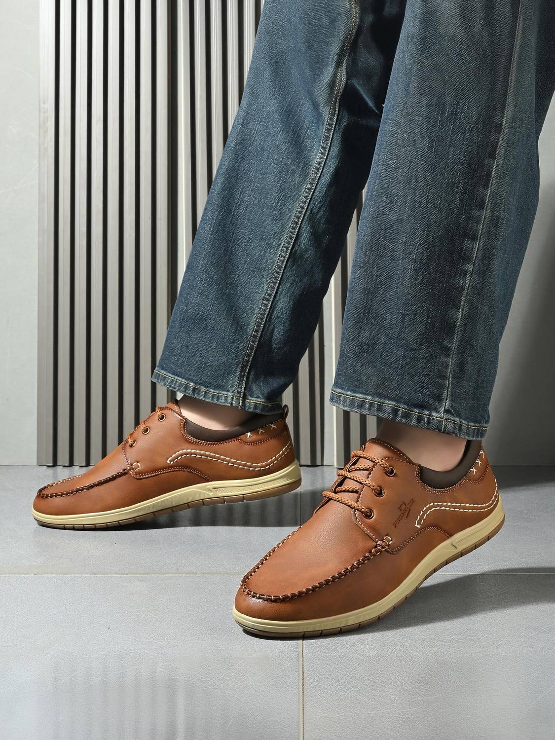 PS SHOES Men's Synthetic Leather Loafers - Image 1