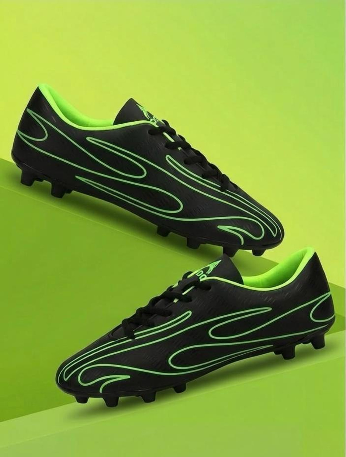 Image of rodox AMAZE Football Shoes For Men (Black, Green, 8)
