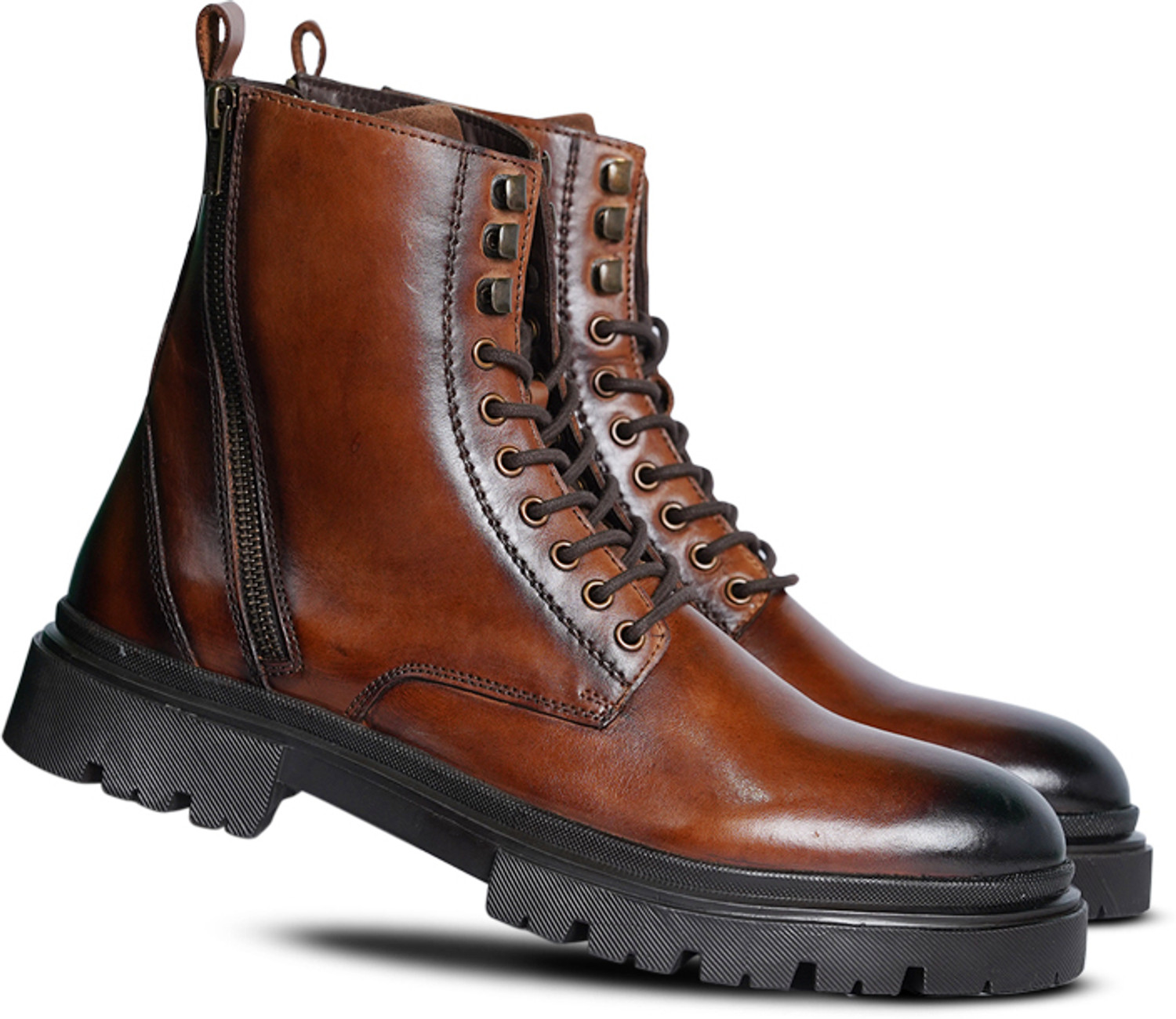 Image of GUYSKALER Miraga - Tan T.P.R Sole | Premium Leather Boots Party Wear For Men