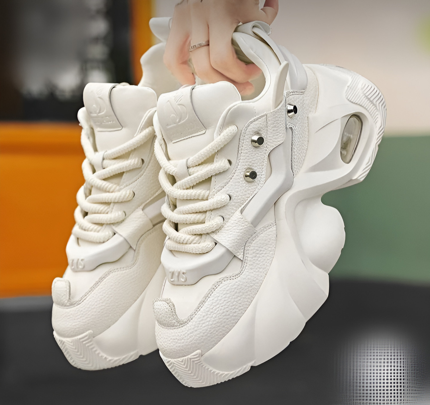 Image of Spiked White Sports Shoes for Men | Casual Sneakers for Boys Sneakers For Unisex