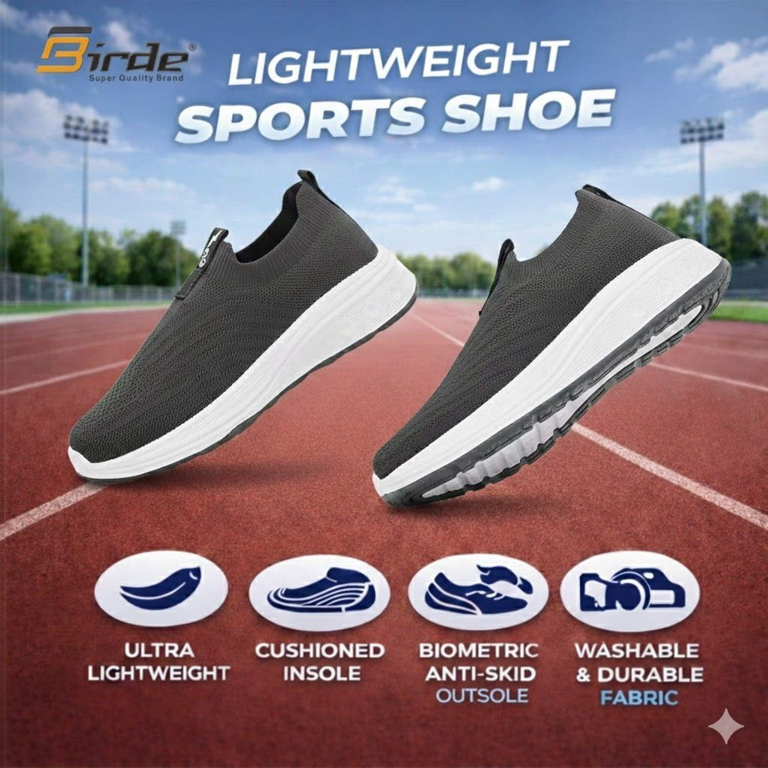 Image of Birde Men Slip On Shoes Sports Running, Walking, Jogging & Gym Running Shoes For Men