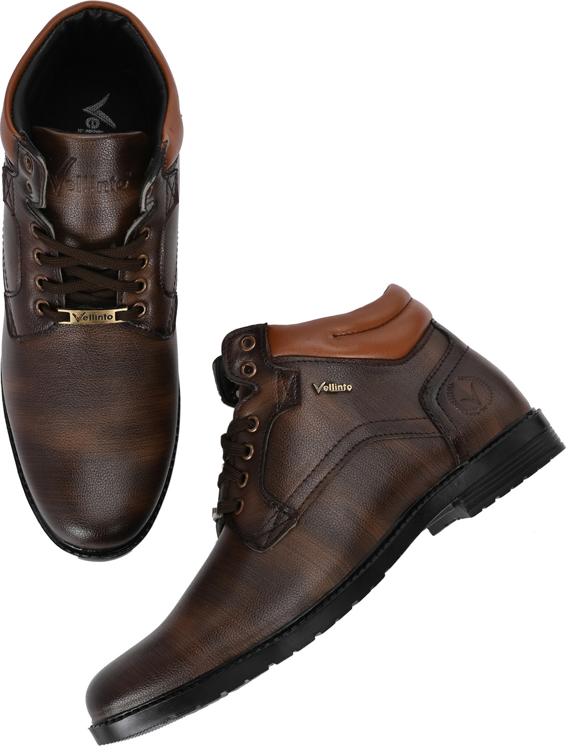 Image of Vellinto Vellinto MILET Casual Boots For Men ll Synthetic Leather Boots Casuals For Men Boots For Men
