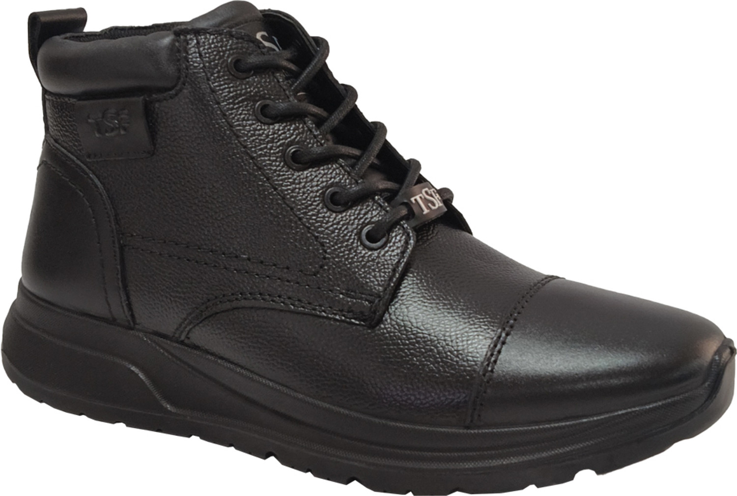 Image of TSF Men's Police Boot|Premium Genuine Leather|High Ankle Lace-Up| RENO-10-BLK Boots For Men