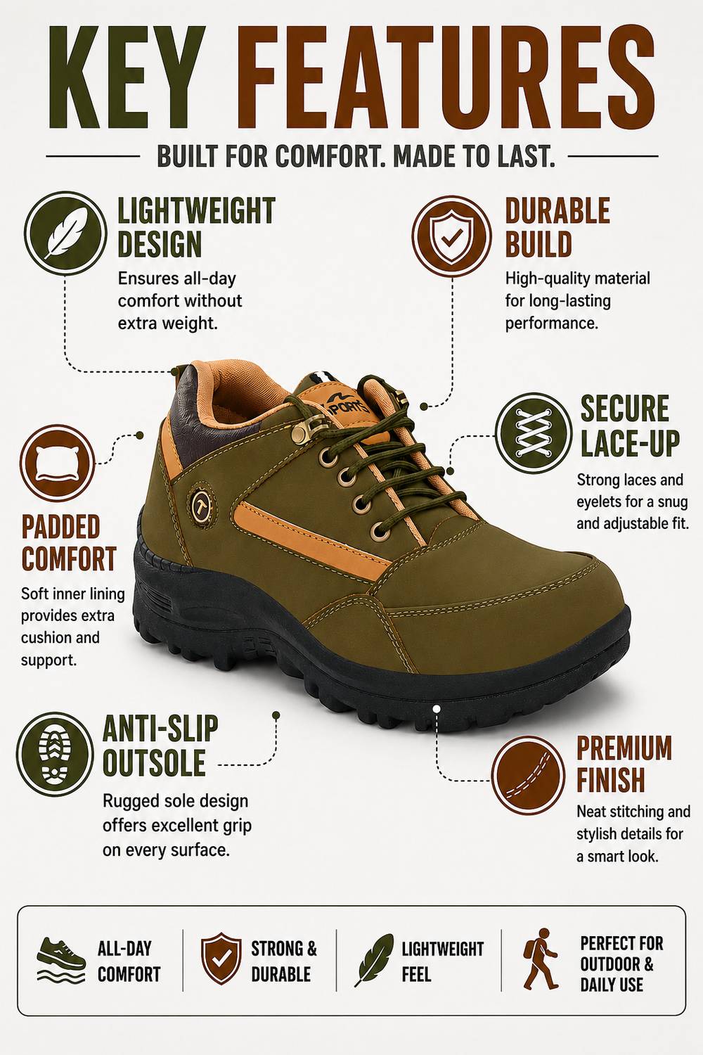 BELTRIX Casual Sneakers Men Green - Image 2