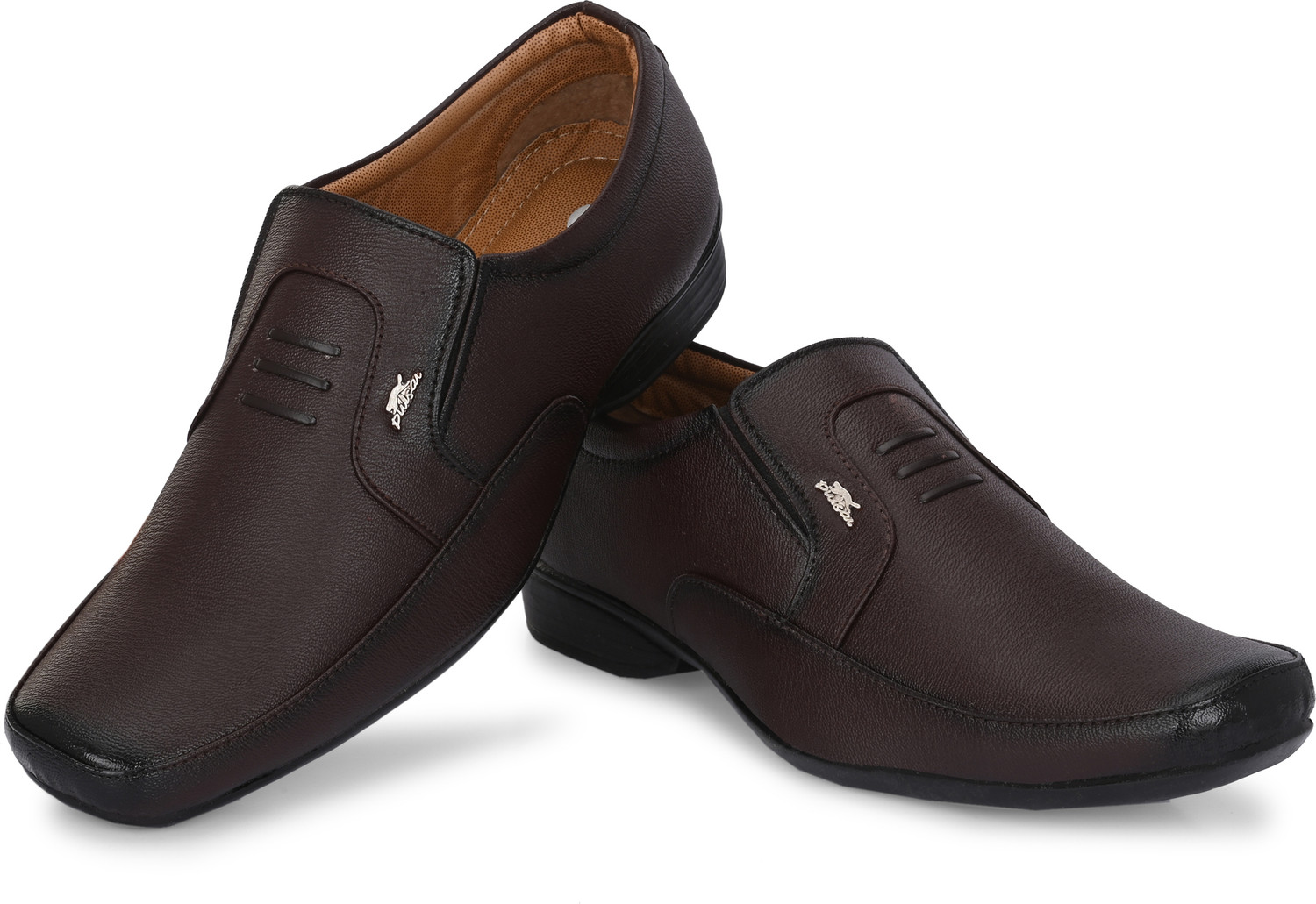 Image of Stylelure Synthetic Leather Brown Formal Office Shoes Slip Mocassin For Men (Brown, 7)