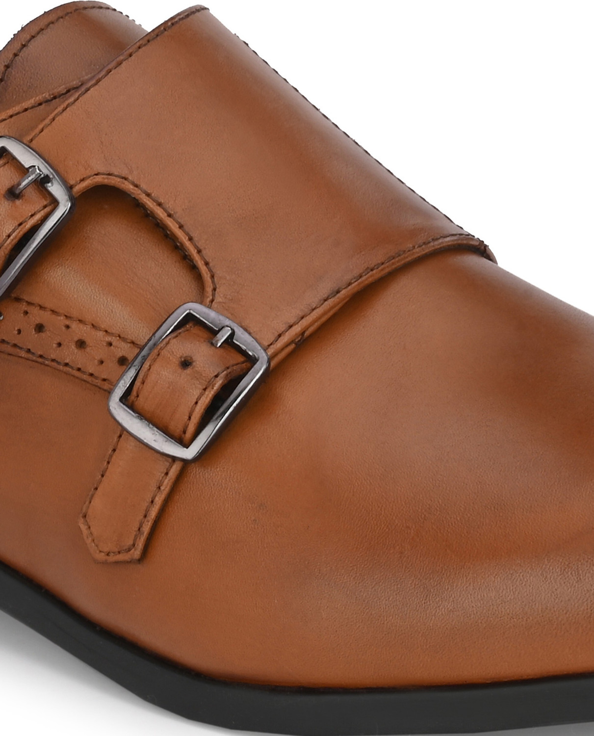 Image of House of Pataudi Genuine Leather Ankle Straps Monk Strap For Men