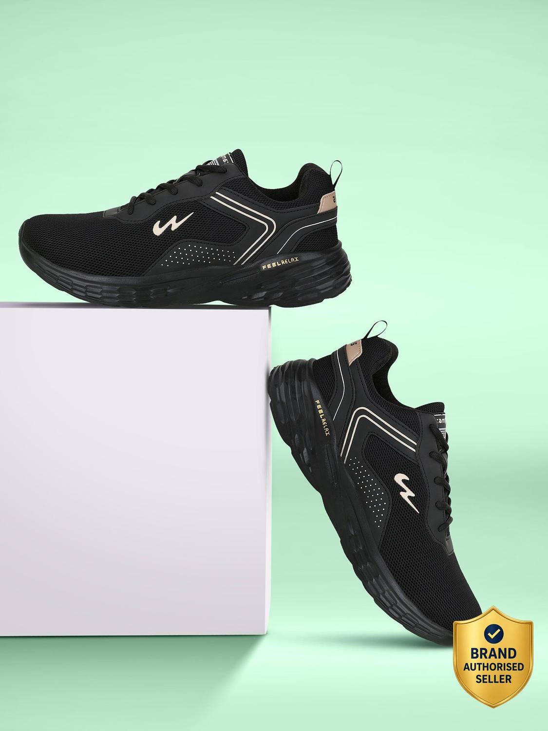 CAMPUS KOSMO PRO Black Running Shoes For Men - Image 1