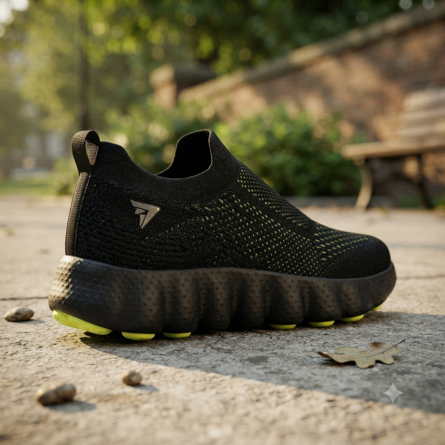 Image of density Sneakers For Men (Black, Green, 7)