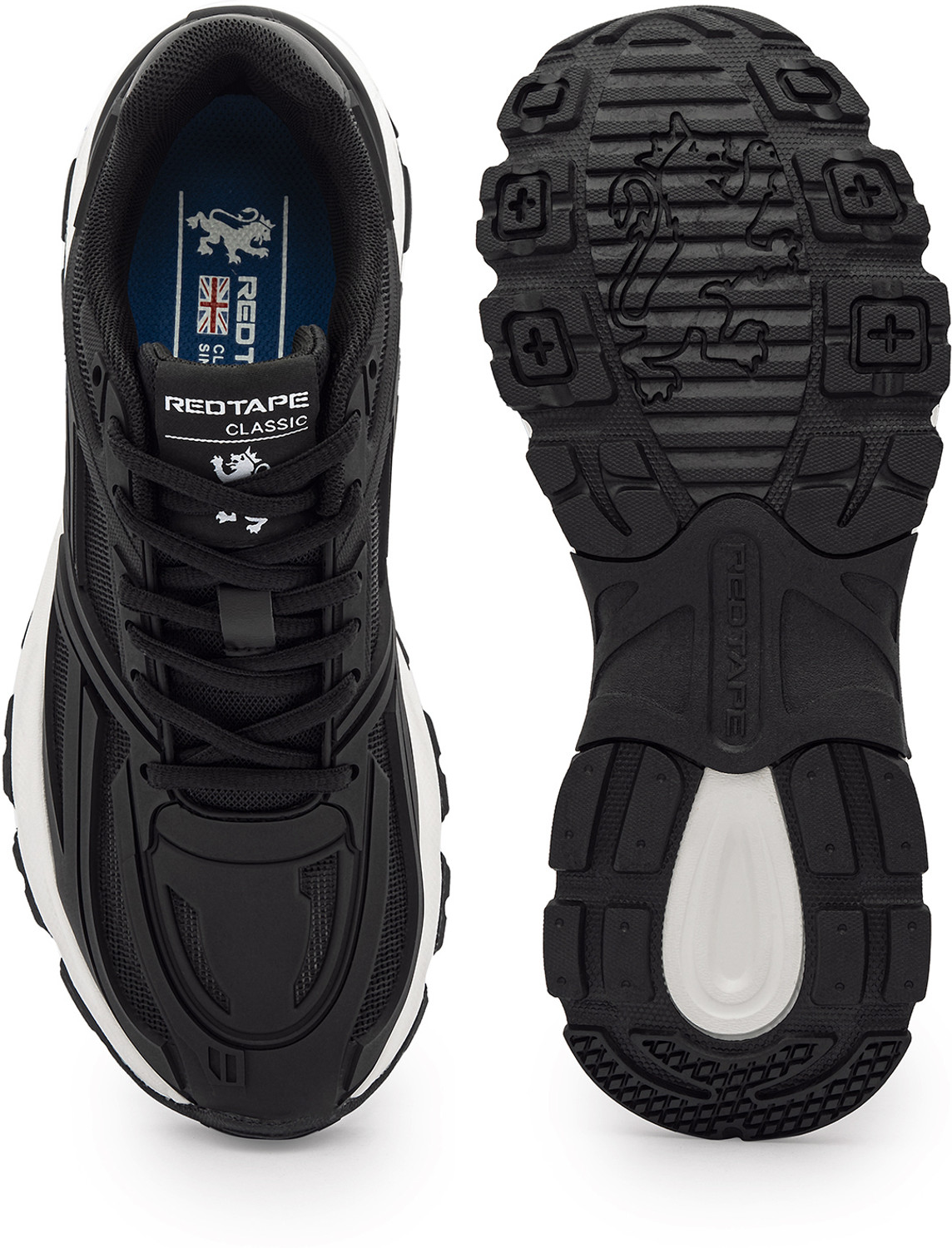 Image of RED TAPE Low Cut Lifestyle Casual Shoes for Men in Black White | Lifestyle Casual Shoes Sneakers For Men
