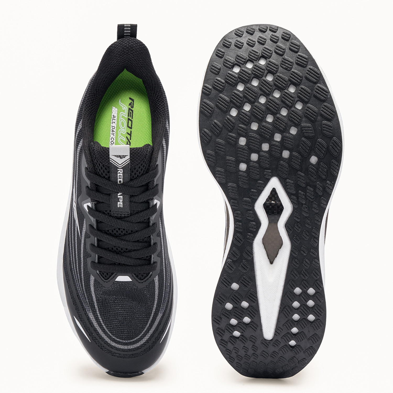 Image of RED TAPE Sports Shoes for Men in Black White | Sports Shoes Walking Shoes For Men