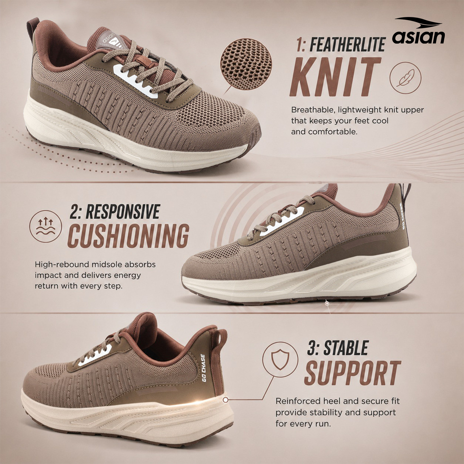 Image of asian Raftaar-24 Running Shoes for Men with Strong Grip Sole & Memory Foam Comfort Running Shoes For Men