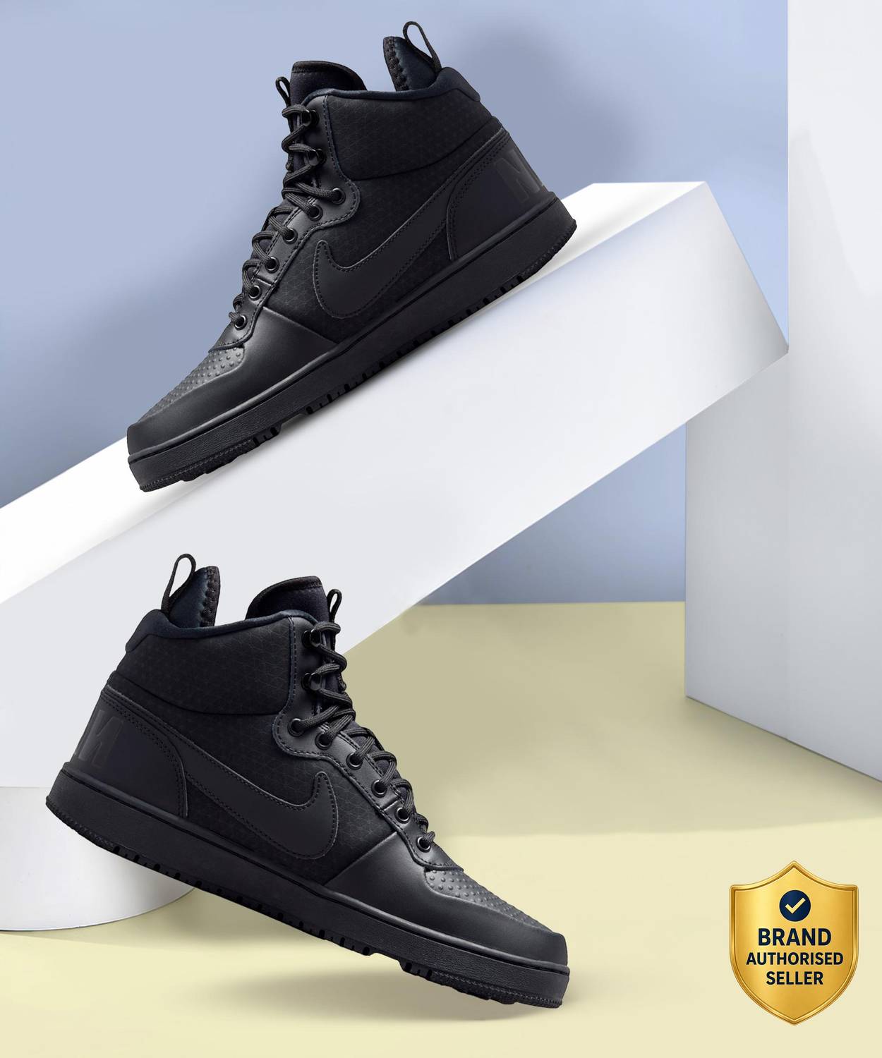 Nike Court Borough Mid Winter Black Men's Sneakers - Image 1
