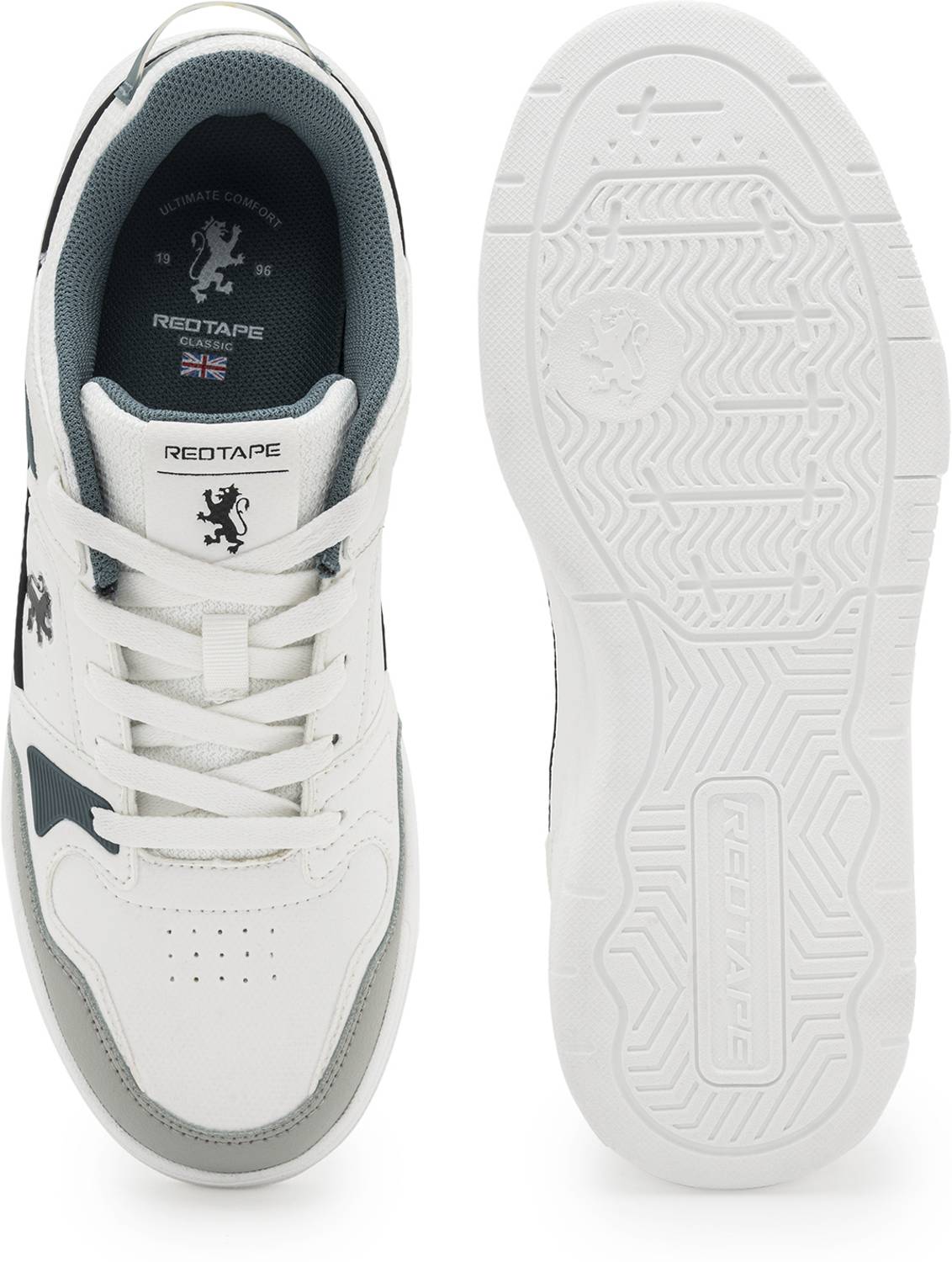 RED TAPE Low Cut Lifestyle Sneakers for Men in White Green - Image 5