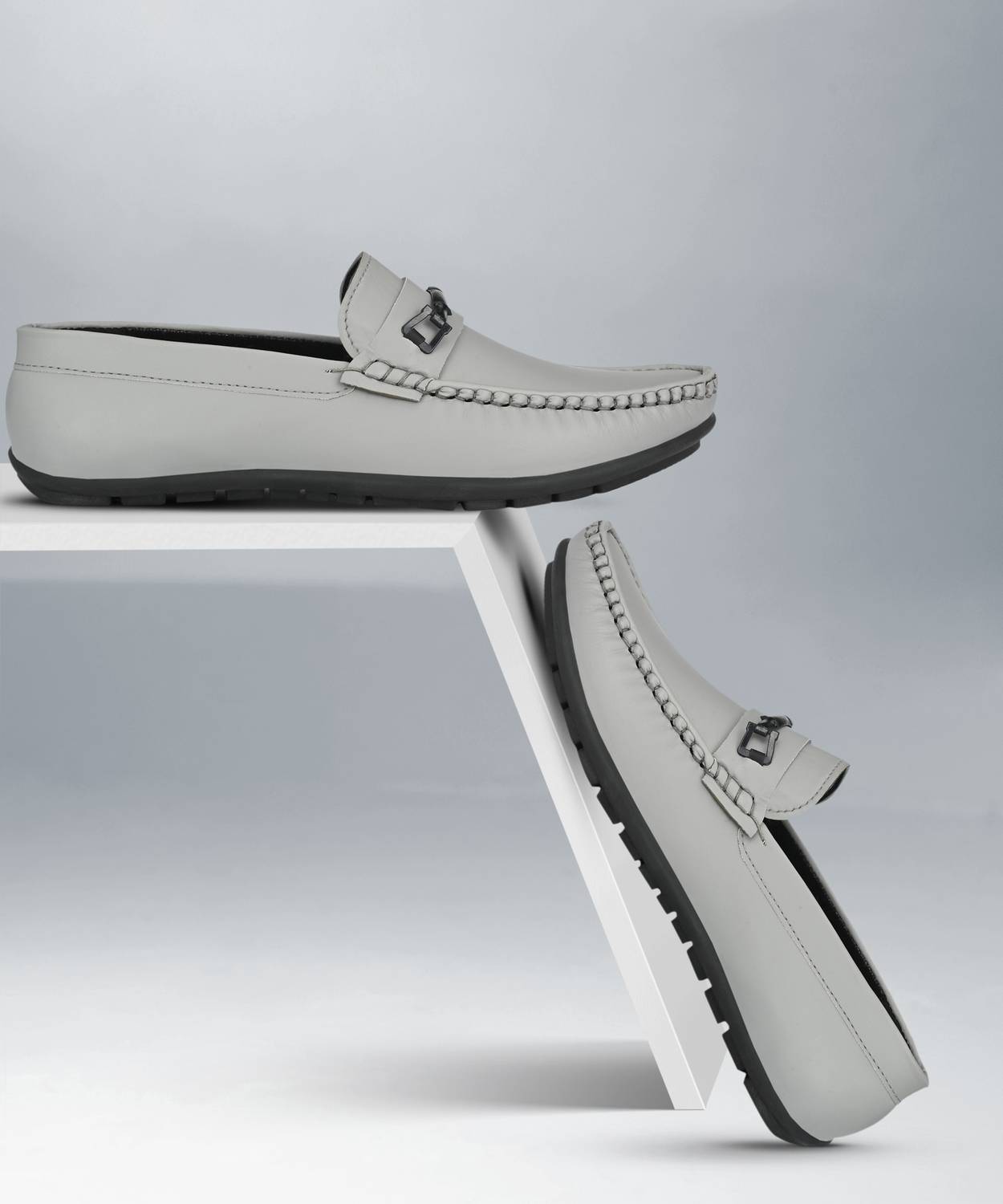 ALLENDER Men Casual Grey Synthetic Loafers Loafers For Men