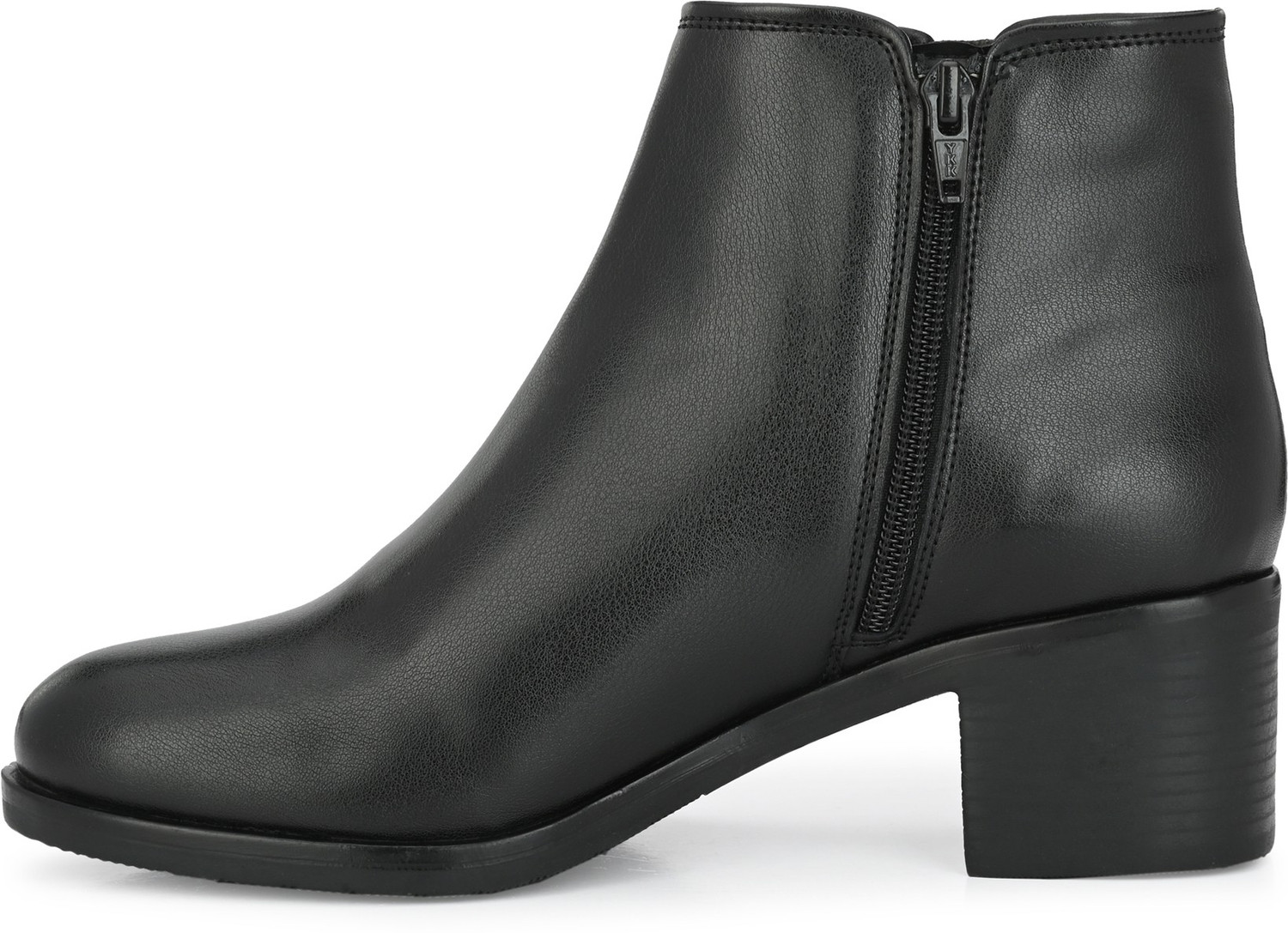 Image of Delize mid heel ankle Boots For Women (Black, 5)