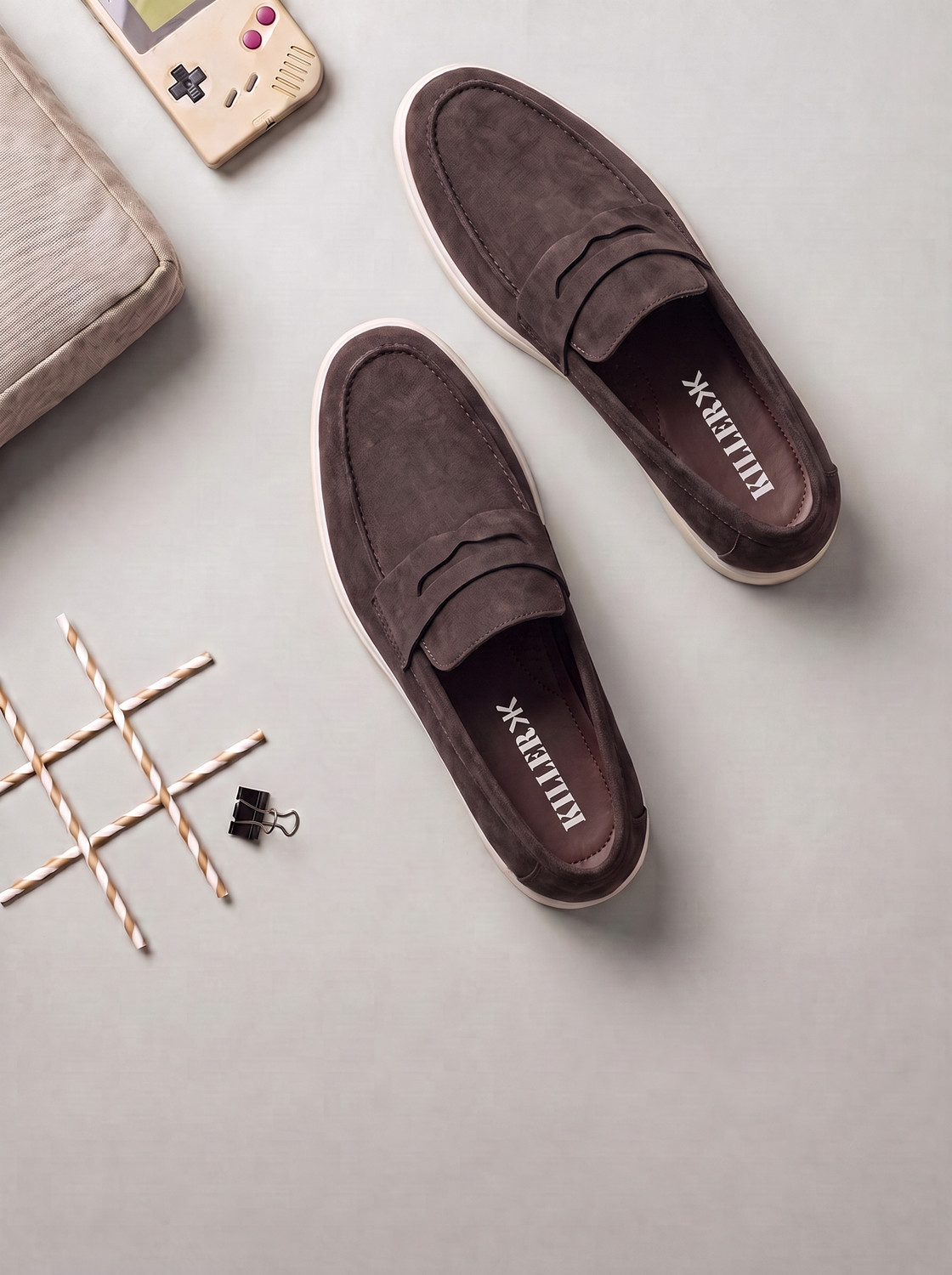 Image of KILLER Men Suede Loafers with Penny Strap | Casual Party Wear Shoes For Men | Loafers For Men