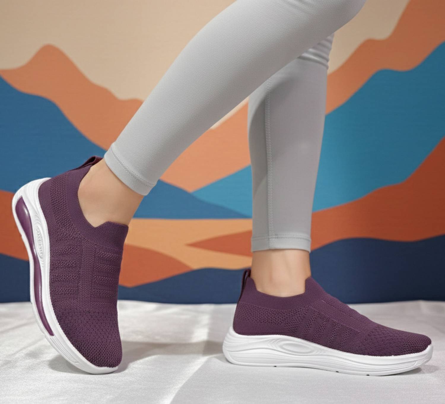 Hsquare Lilly.11 Walking Shoes For Women (Purple , 8)