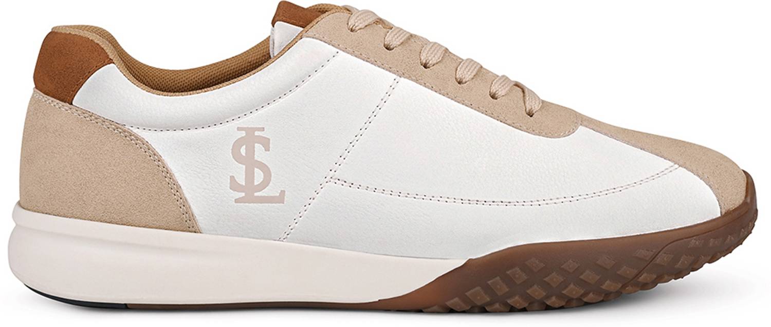 Louis Stitch Men's White Beige Sneaker, UK-7 - Image 4