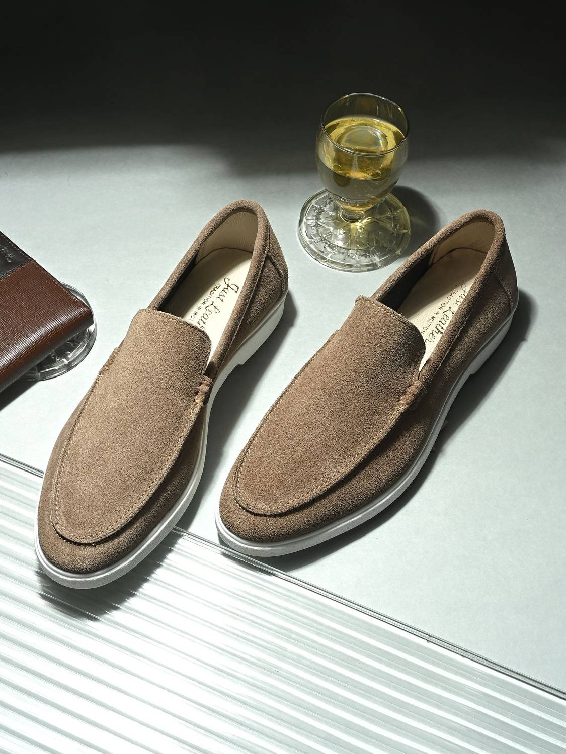 Just Leather Men Classic Suede Leather Loafers - Image 1