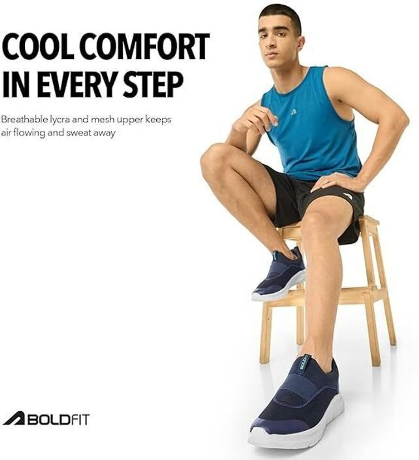 Image of BOLDFIT Walking Shoes for Men Slip On Cushion Without Laces Jogging Regular Wear Slip On Sneakers For Men
