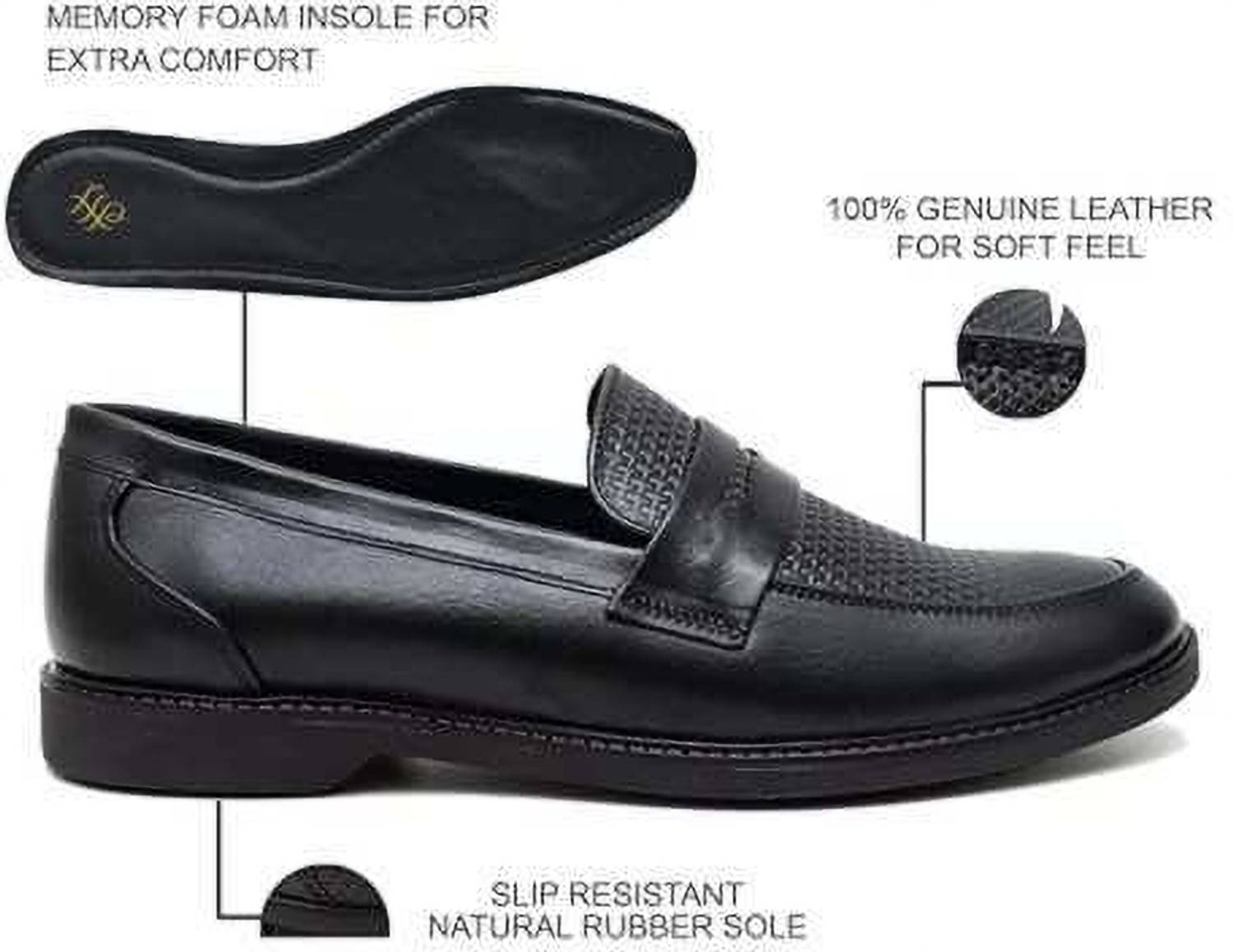 House of Pataudi Men's Black Formal Loafers - Image 2