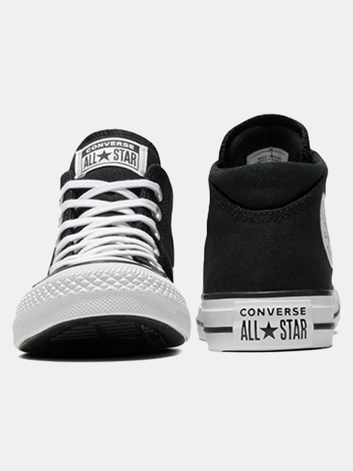 Image of Converse Chuck Taylor All Star Madison Mid Top Canvas Sneakers For Women (Black, 8)