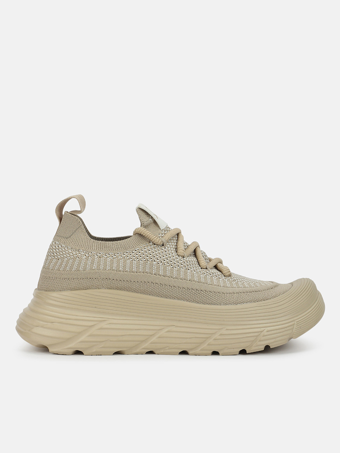 Image of United Colors of Benetton Textured Lace-Ups Knitted Chunk Sneakers Sneakers For Men