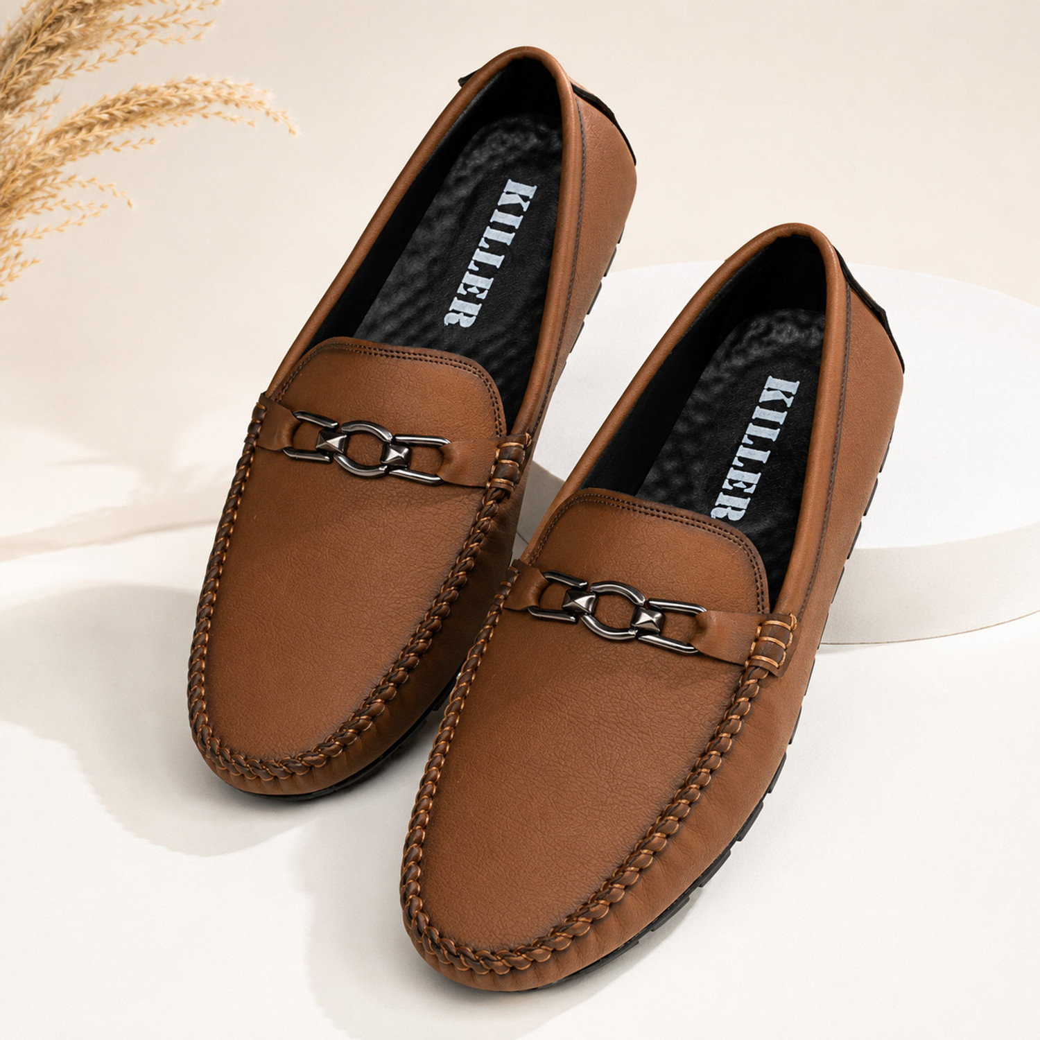 Image of KILLER Men's Nubuck-Touch Slip-On Driving Loafers with AirMix Sole Loafers For Men