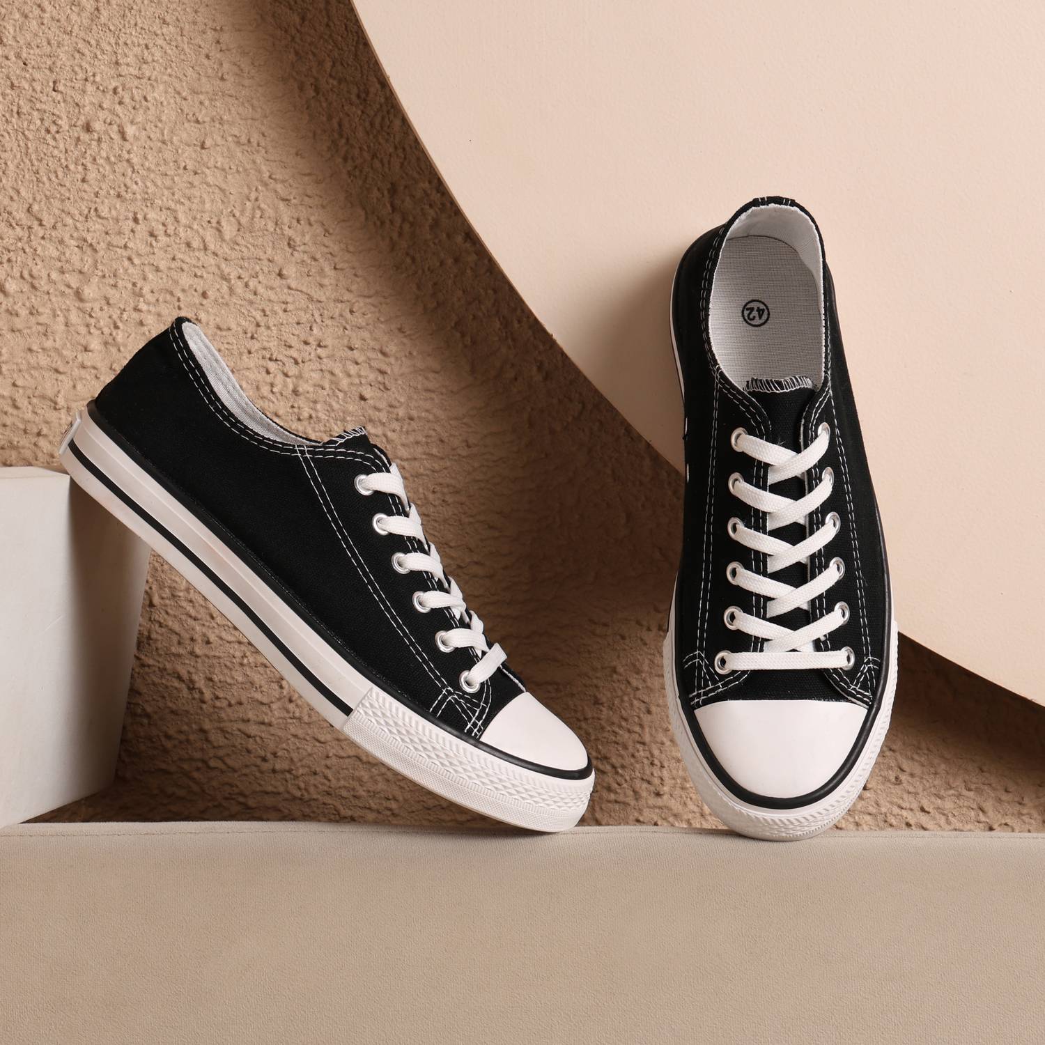 Sewayx CMR-111 Premium Canvas Shoes For Men Black - Image 2