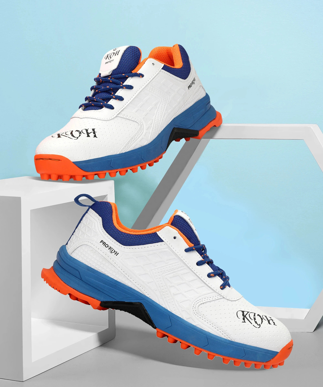 Image of PRO KVH Cricket Shoes for Men: All-Round Performance with Rubber Spikes for Turf & Grass Cricket Shoes For Men