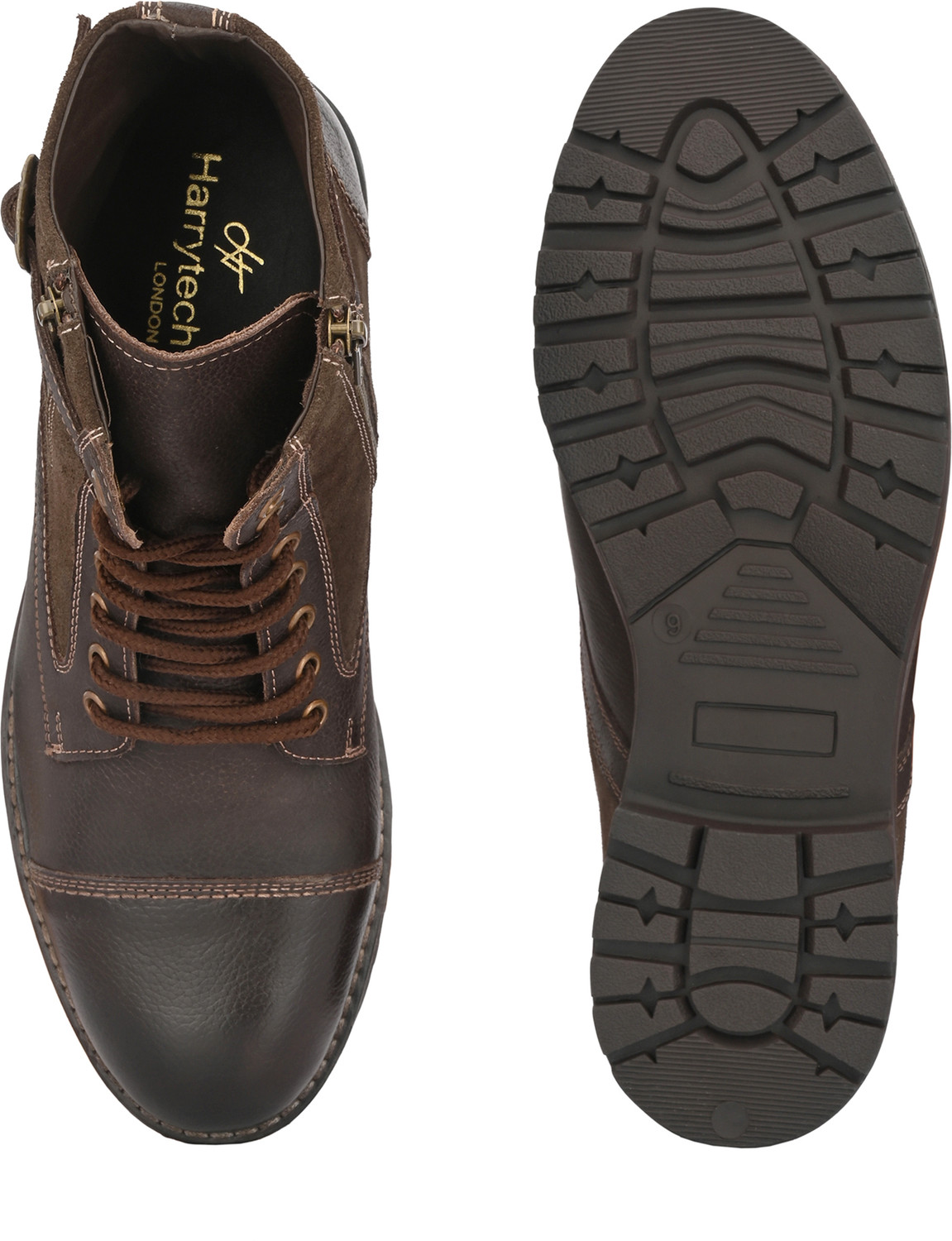 Image of Harrytech London High Ankle Leather Boots for Men - [Brown] Boots For Men