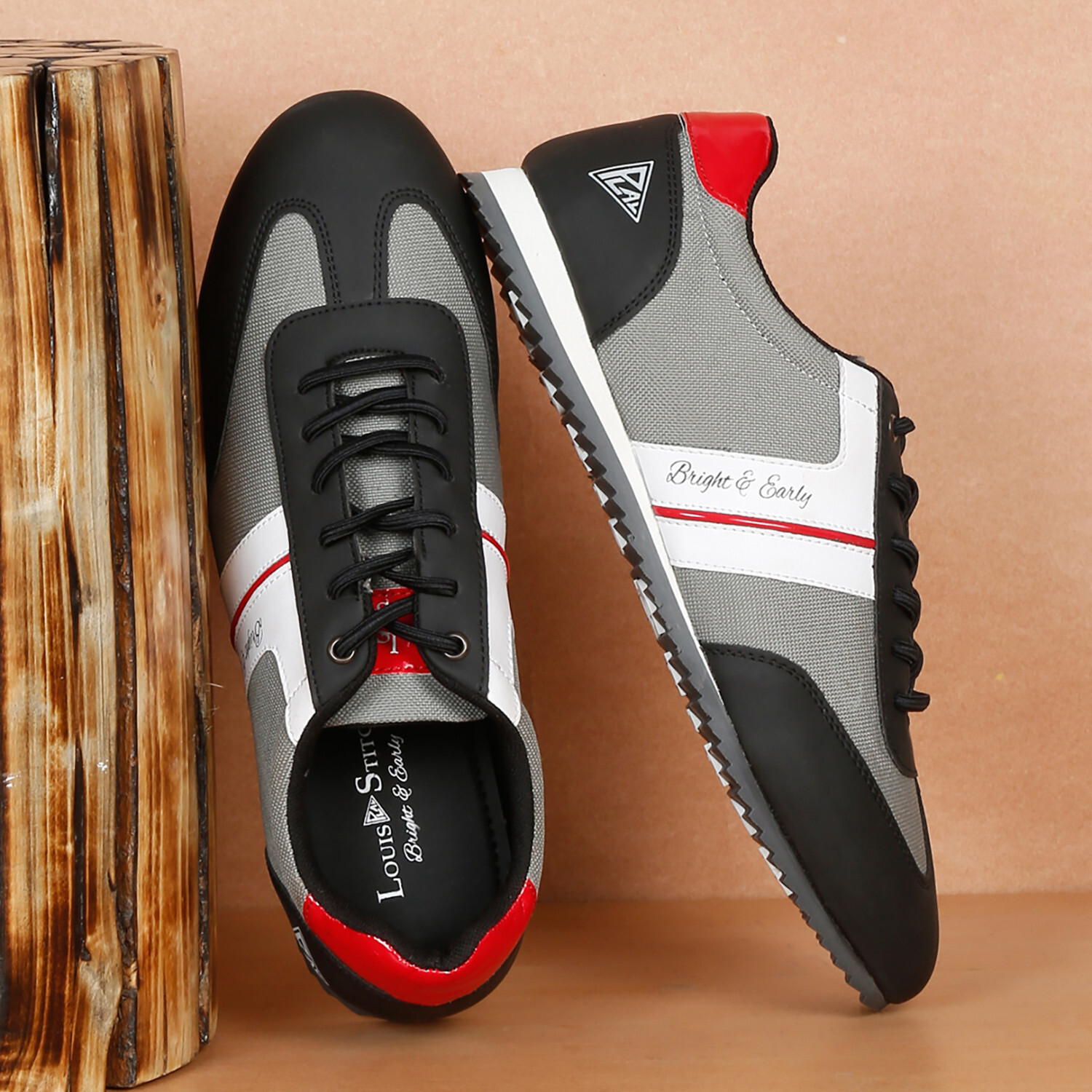 Image of LOUIS STITCH Play Black Casual Sneakers for Men with All Day Wear Comfort (LSP SNK MPJB) UK11 Sneakers For Men