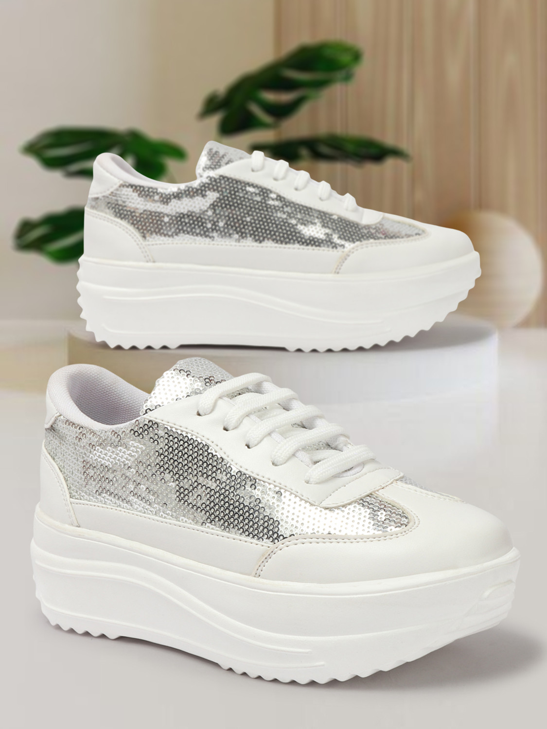 Image of VENDOZ GLITTERY PARTY WEDDING AND CASUAL WEAR Sneakers For Women Sneakers For Women