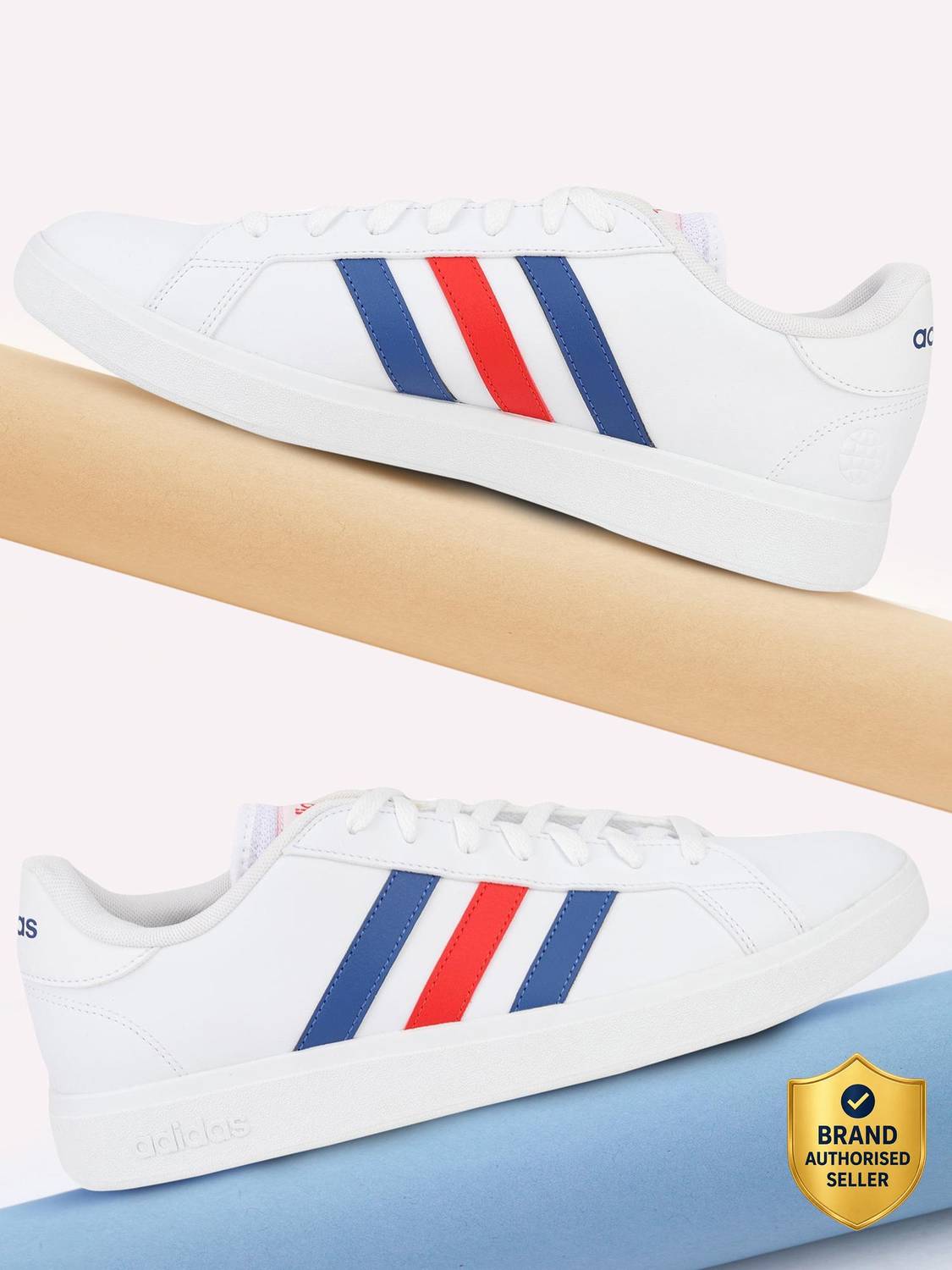 Grand Court Base Valor TÃªnis Adidas Adidas Grand Court Base Tenis Adidas Azul Vermelho E Branco Tênis Masculino Adidas  Grand Court Base