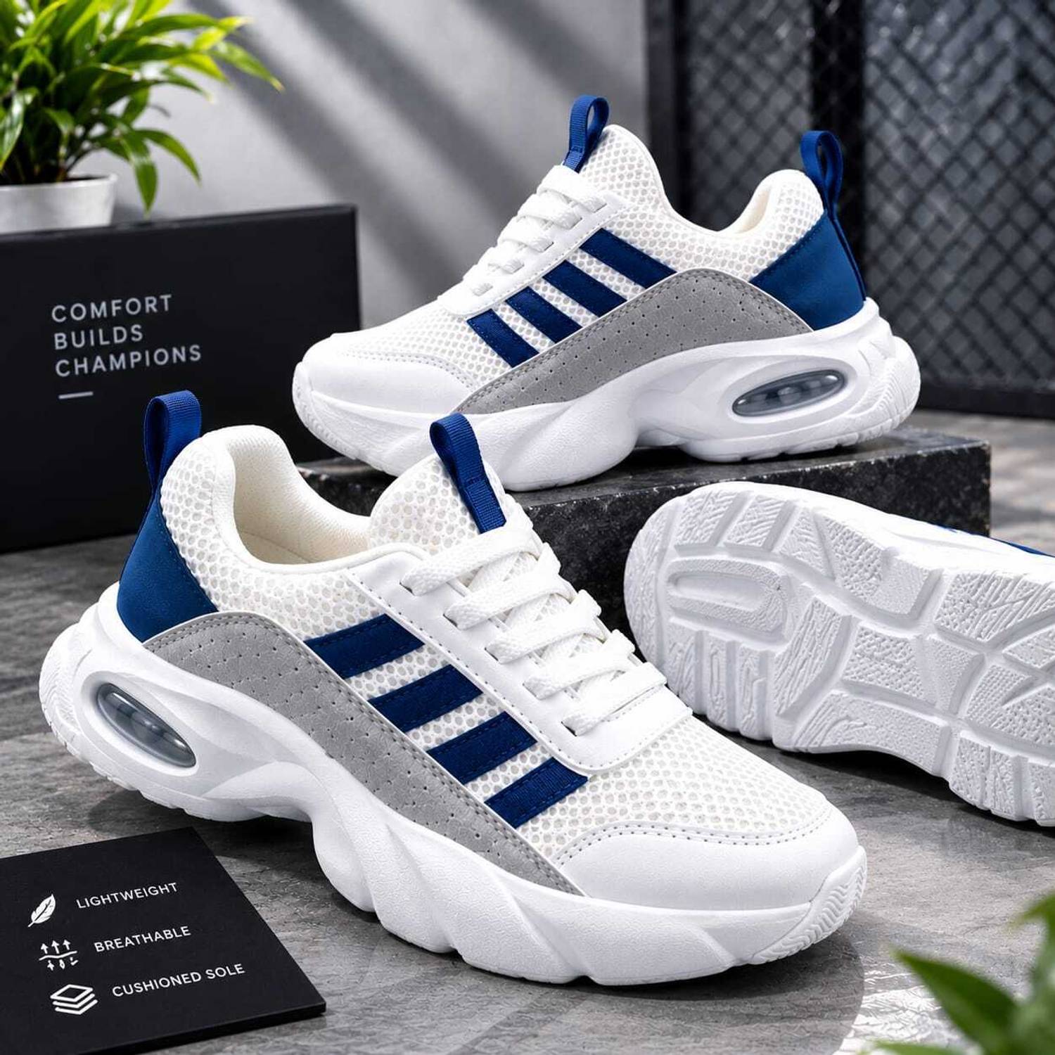 RAVDI sports_07 Men's White Sneakers - Image 1
