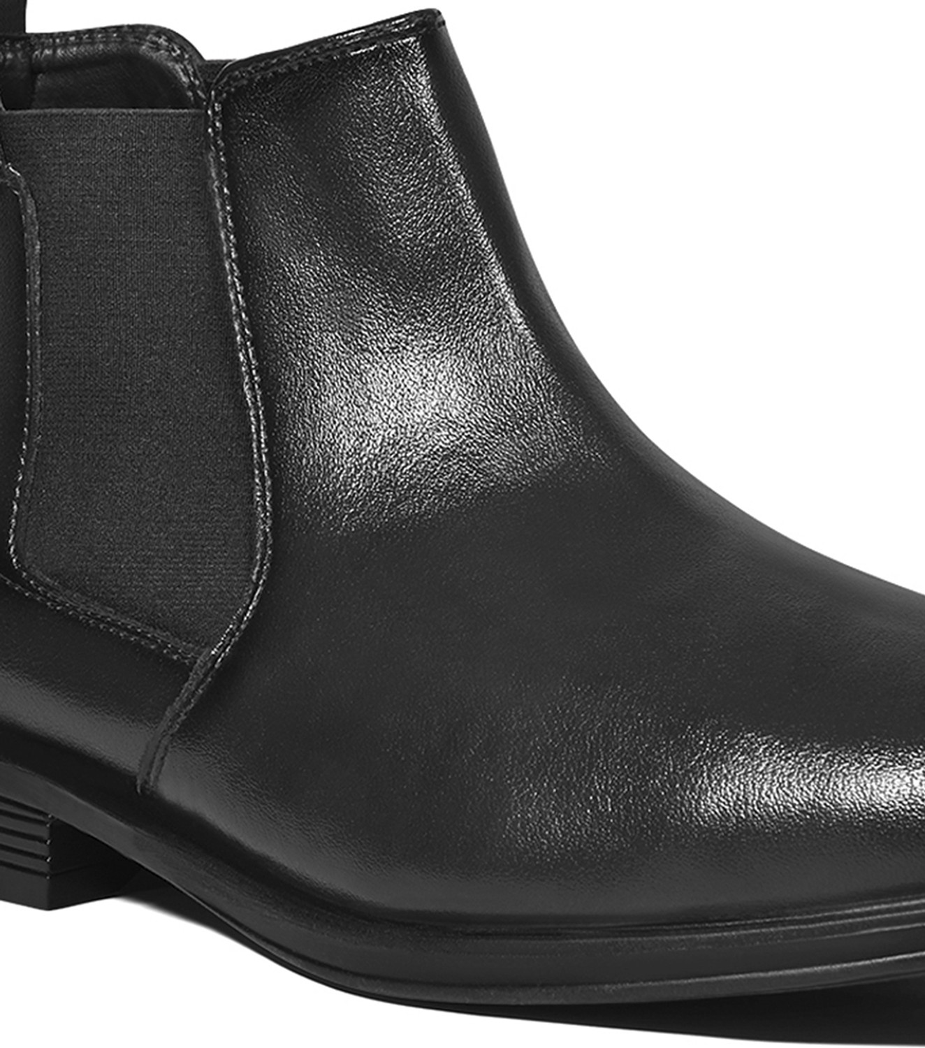 Image of LOUIS STITCH Black Casual Mid-Top Ankle Slip-On Chelsea Boots for Men, LSLXPLCLJB, UK-9 Boots For Men