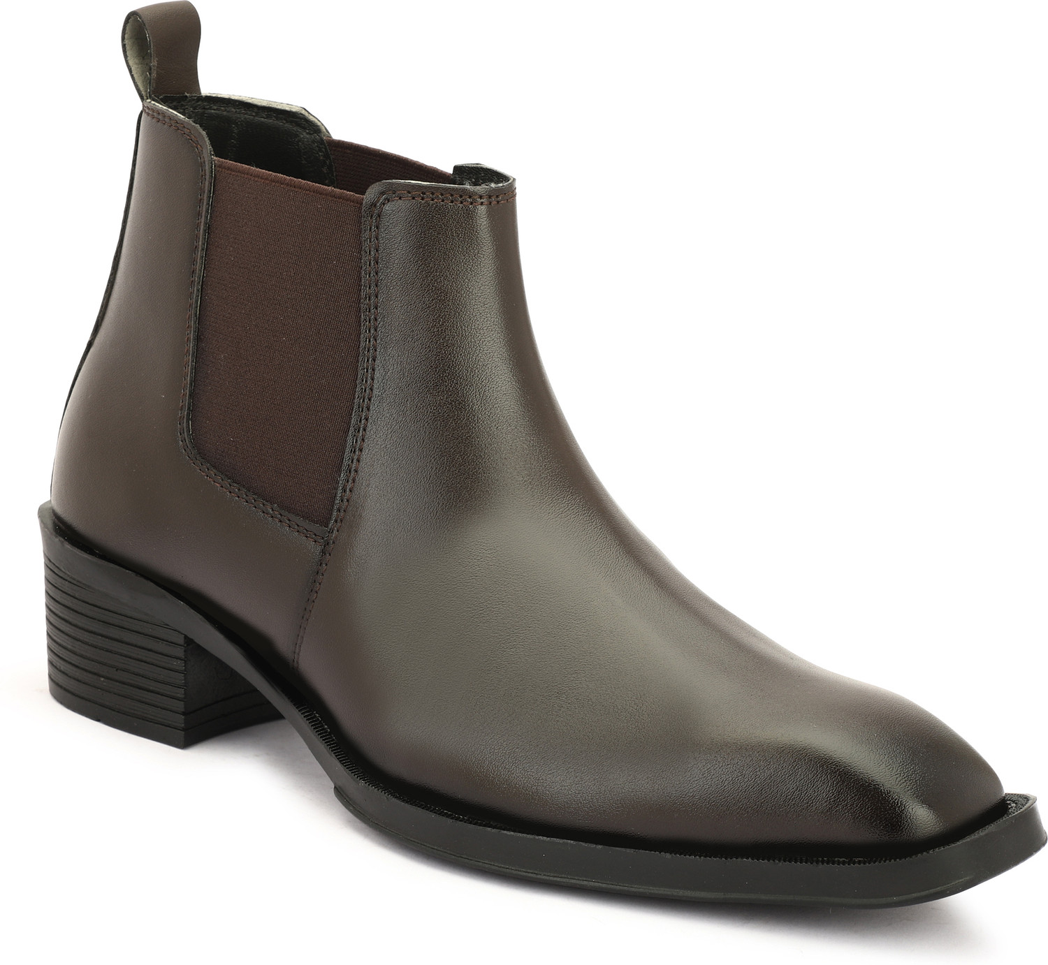 Image of stylestablu Men's Brown Leather Chelsea Boots | Slip-On Party Formals Casual Shoes for Men Boots For Men