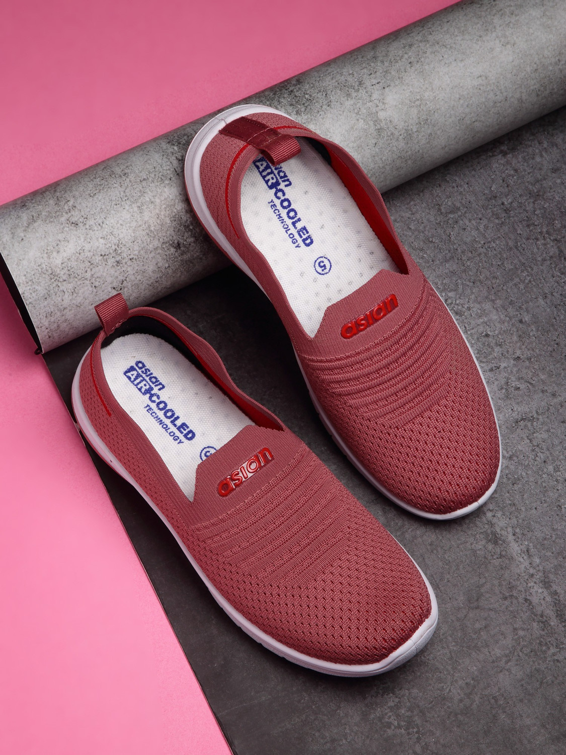 Image of asian Melody-31 Onion Peach Loafers,Bellies,Stylish Slip On Sneakers For Women