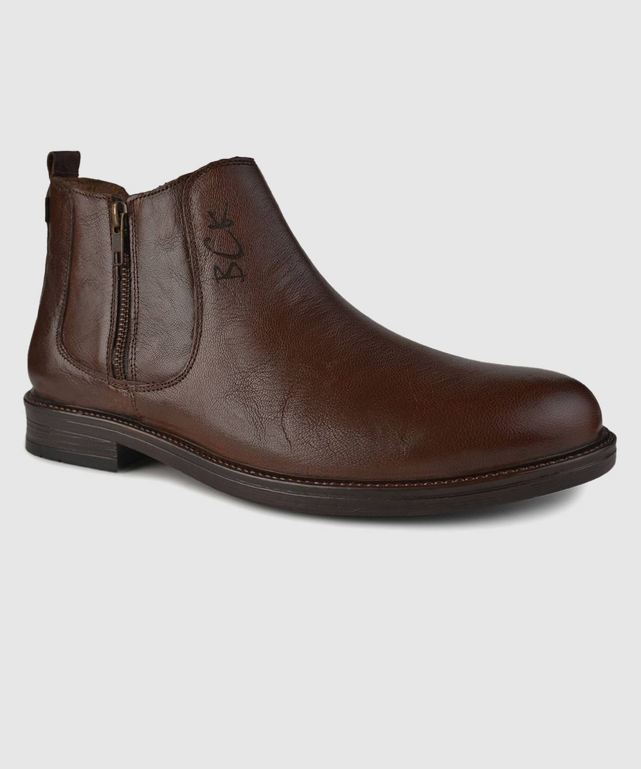 BUCKAROO Genuine Leather Casual Boots For Men Brown - Image 4