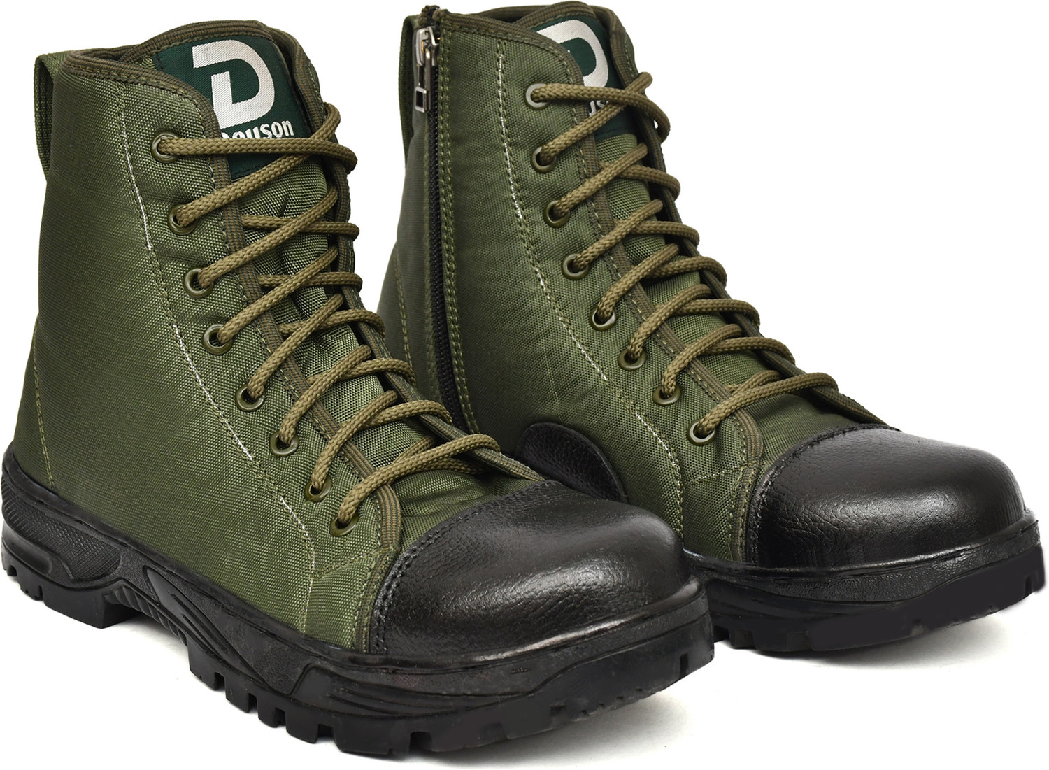Image of DEUSON Waterproof Jungle Boot Zip Anti Slip Rubber Sole Shoes Army And Trekking Boots Boots For Men
