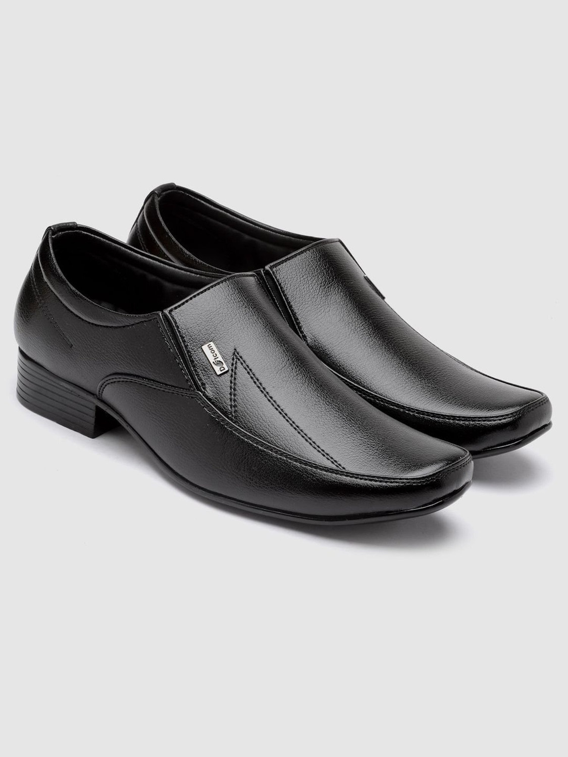 Image of action DOTCOM D-63 Microfiber Classic Comfortable Retro Durable Casual Slip-On Slip On Shoes For Men (Black, 8 UK /India)