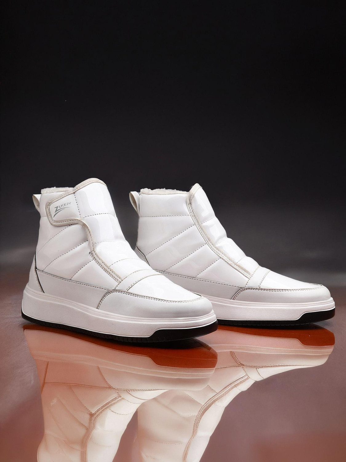 Image of Zixer Men's Boot Pastel Pops High Top Ankle Casual Shoes For Men Sneakers For Men Boots For Men (White, 9)
