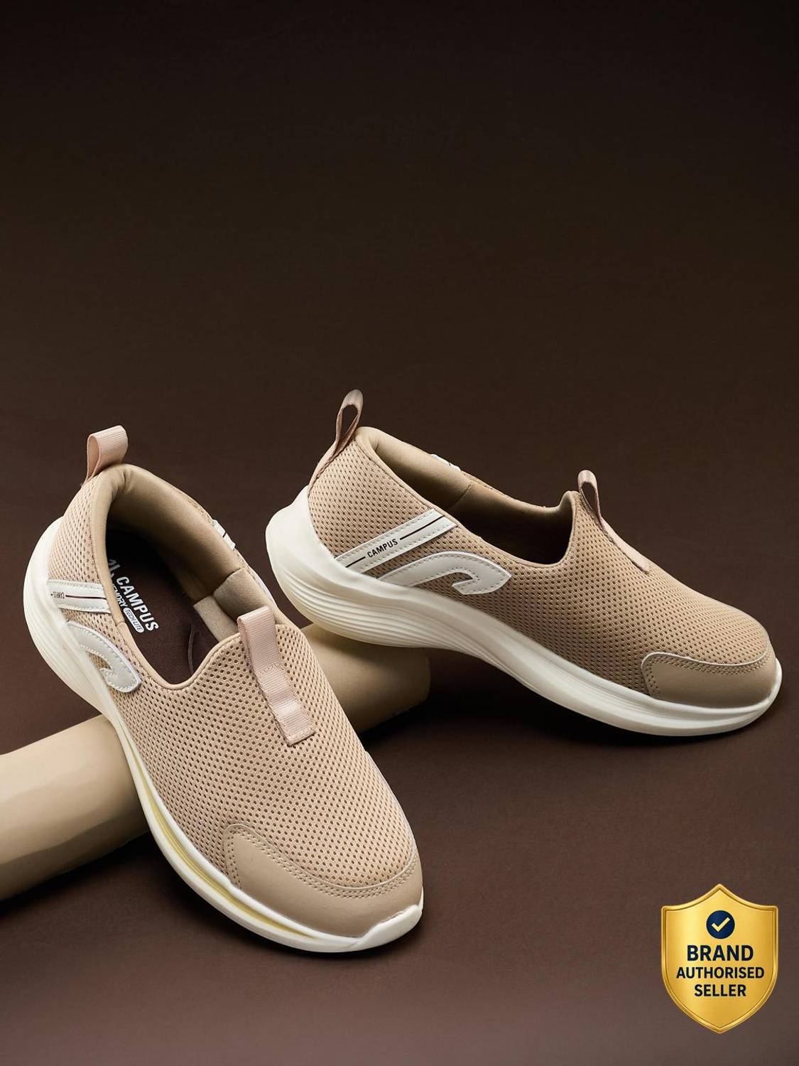 CAMPUS AMBLE Walking Shoes for Women (Beige)