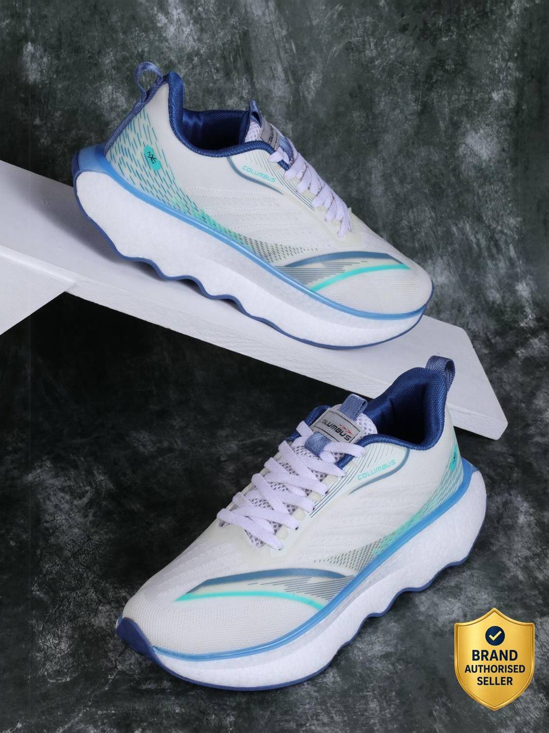 Columbus Gravitas Men's White Running Shoes - Image 1