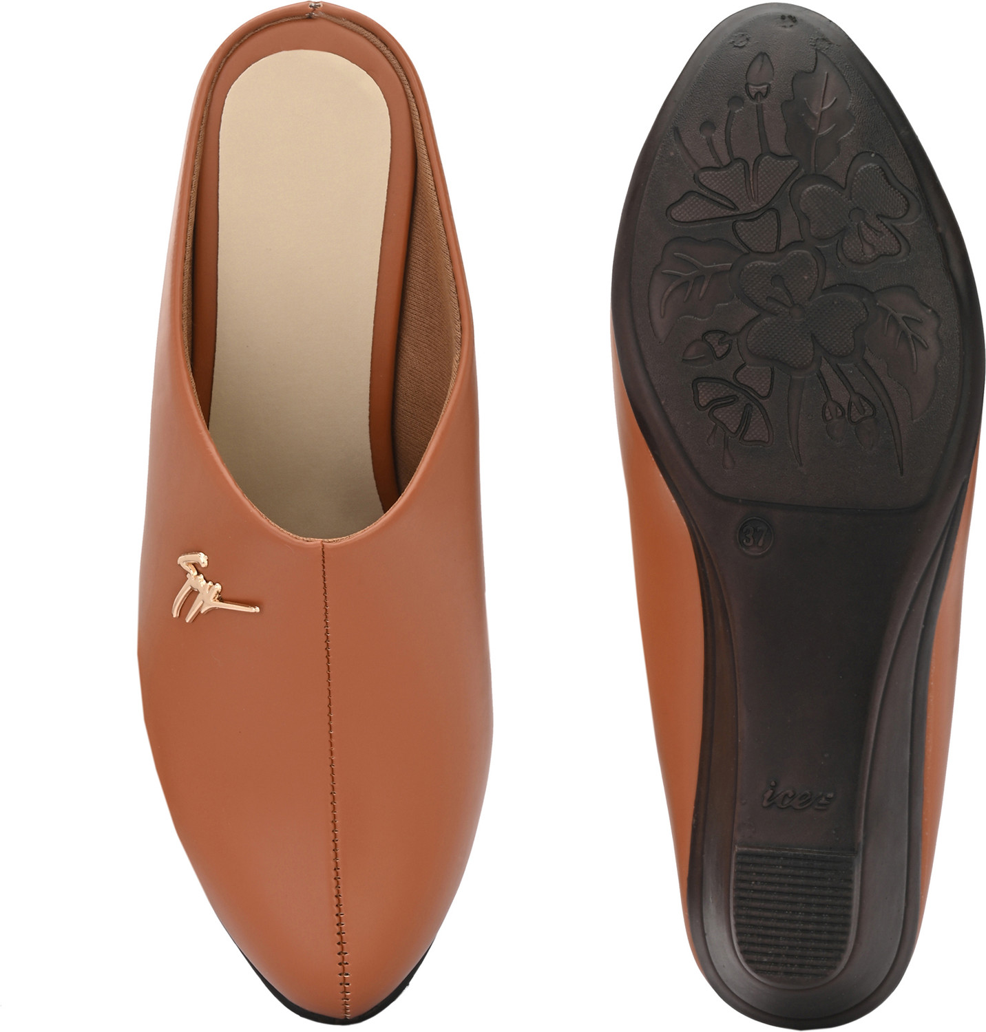 Image of FOOTLOOSE Women Flats Comfortable Slip On Backless Pointed Toe Mules Shoes Casuals For Women