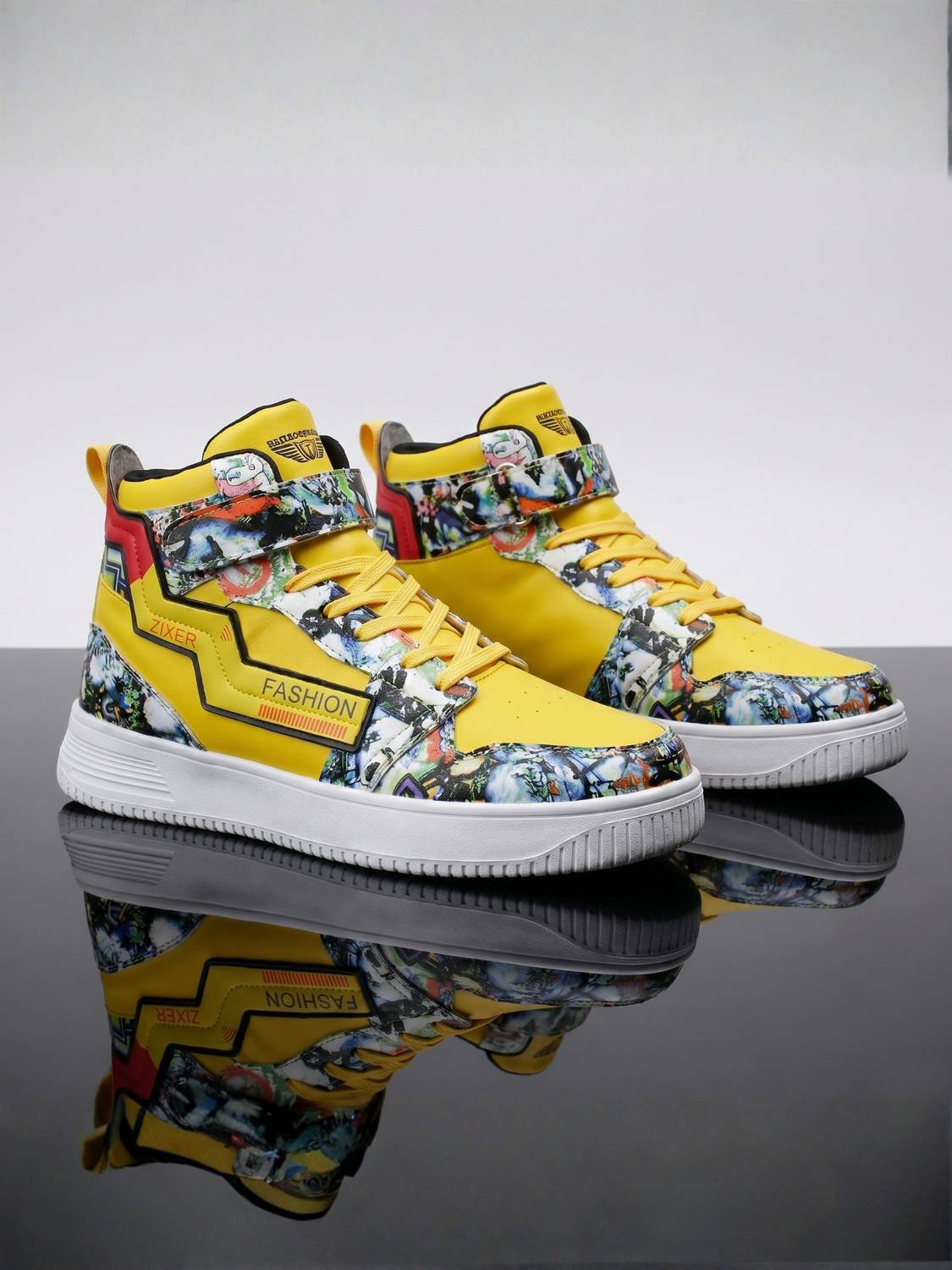 Zixer Men's CORD ROPE CHUNKY SOLE GenZ's PLATFORM HighTops Shoe
